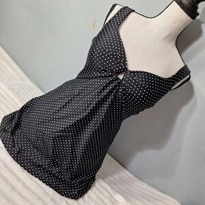 Polka Dot Pretty Women Swimsuit Dress Womens 10 Blk/Wht Modest Beachy